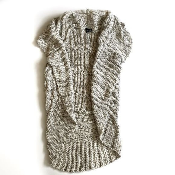 RXB Oatmeal Sleeveless Open Sweater Cardigan - L - Picture 1 of 5